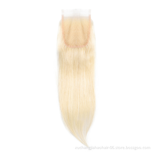 wholesale 32 34 inch Russian free sample raw wefted human hair extensions curly lace closure 613 blonde bundles with frontal